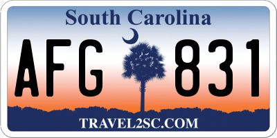 SC license plate AFG831
