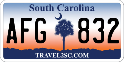SC license plate AFG832