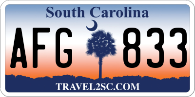 SC license plate AFG833