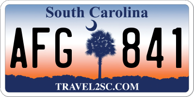 SC license plate AFG841