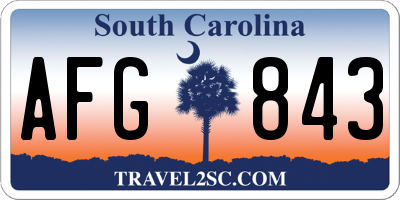 SC license plate AFG843