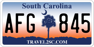 SC license plate AFG845