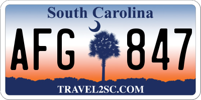 SC license plate AFG847