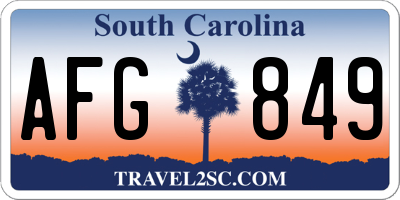 SC license plate AFG849
