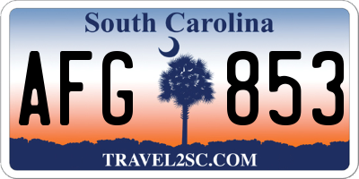 SC license plate AFG853