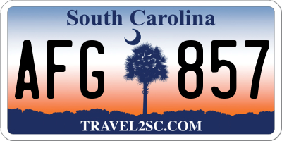 SC license plate AFG857