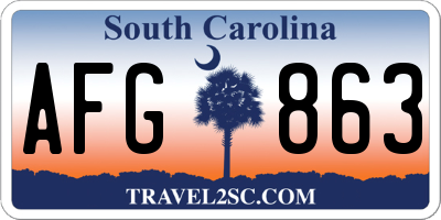 SC license plate AFG863