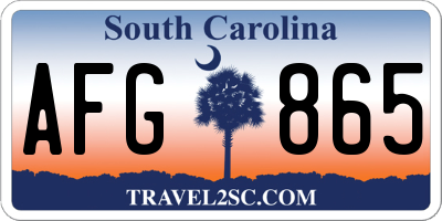 SC license plate AFG865