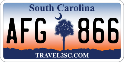 SC license plate AFG866