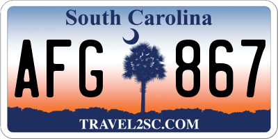 SC license plate AFG867