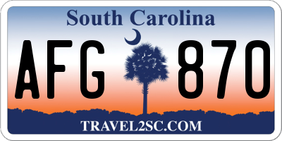 SC license plate AFG870