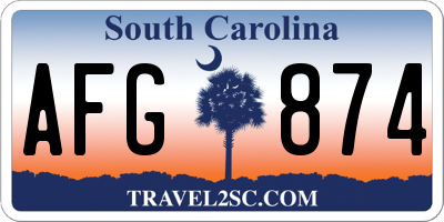 SC license plate AFG874