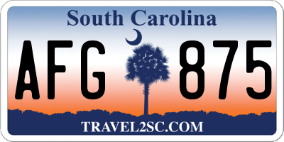 SC license plate AFG875