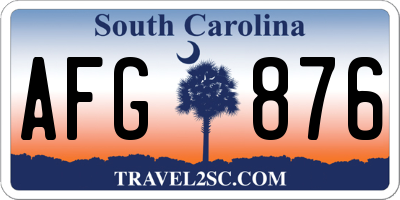 SC license plate AFG876