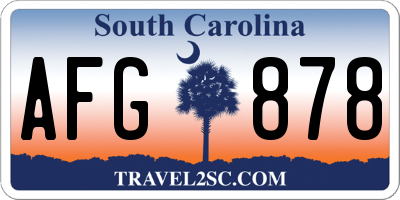 SC license plate AFG878