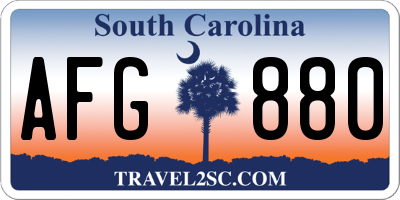 SC license plate AFG880