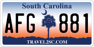 SC license plate AFG881