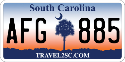 SC license plate AFG885