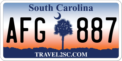 SC license plate AFG887
