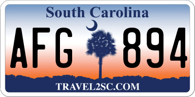 SC license plate AFG894