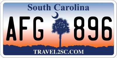 SC license plate AFG896