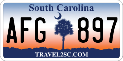 SC license plate AFG897