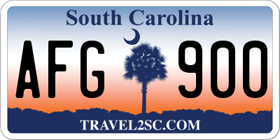SC license plate AFG900