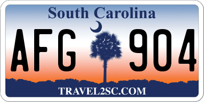 SC license plate AFG904