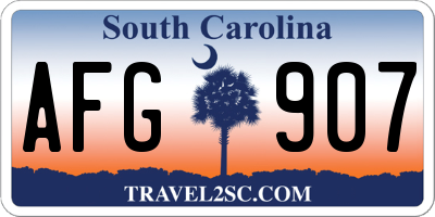 SC license plate AFG907