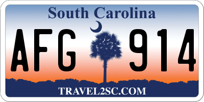 SC license plate AFG914