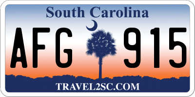 SC license plate AFG915