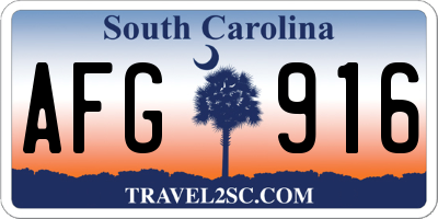 SC license plate AFG916