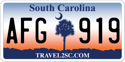 SC license plate AFG919