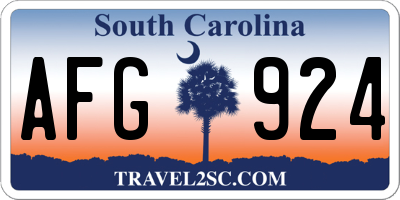 SC license plate AFG924