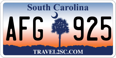 SC license plate AFG925