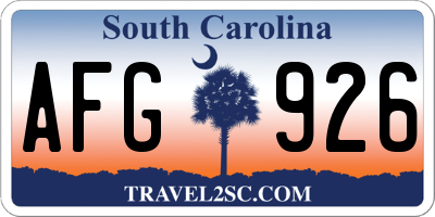 SC license plate AFG926