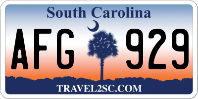 SC license plate AFG929