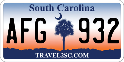 SC license plate AFG932