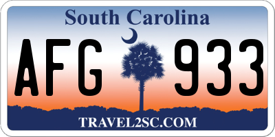 SC license plate AFG933