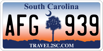SC license plate AFG939