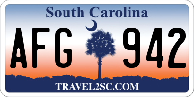 SC license plate AFG942
