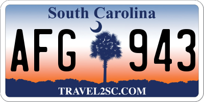 SC license plate AFG943