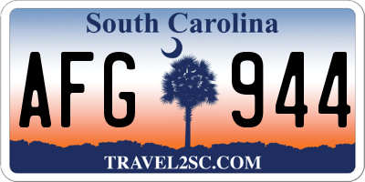 SC license plate AFG944