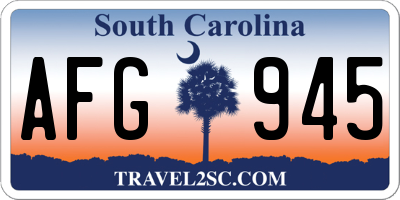 SC license plate AFG945