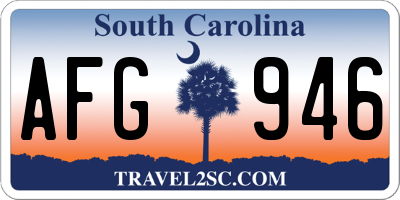 SC license plate AFG946