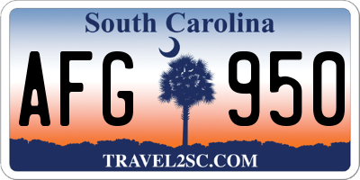 SC license plate AFG950