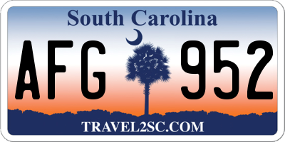 SC license plate AFG952