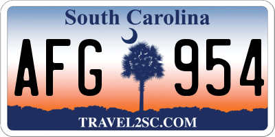SC license plate AFG954
