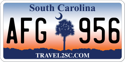 SC license plate AFG956