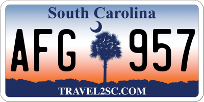 SC license plate AFG957